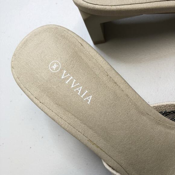 Vivaia Jade Square Toe Wide Band Heeled Sandal Multi Blue Women's Size 41 - Picture 3 of 8